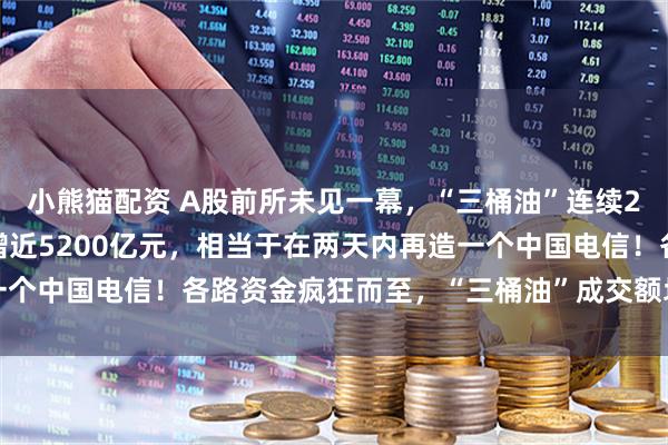 小熊猫配资 A股前所未见一幕，“三桶油”连续2天涨停，仅A股市值骤增近5200亿元，相当于在两天内再造一个中国电信！各路资金疯狂而至，“三桶油”成交额均破百亿大关